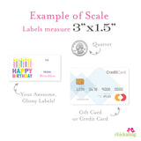 Pink Candles Birthday Gift Labels