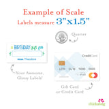 Blue "A Birthday Gift For" Fill-In Gift Labels