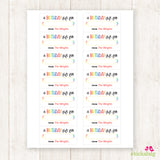 Rainbow "A Birthday Gift For" Fill-In Gift Labels