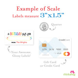 Rainbow "A Birthday Gift For" Fill-In Gift Labels