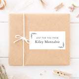 Black and White Botanical "Just For You" Gift Labels