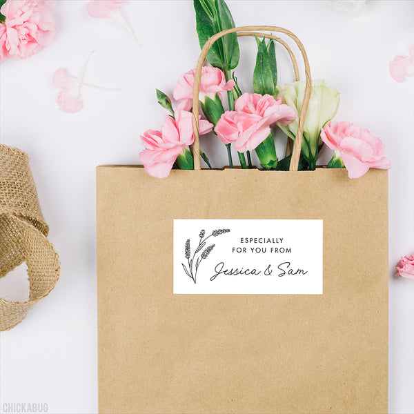 Black and White Floral "Especially For You" Gift Labels