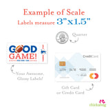 Football Team Snack Labels - Your Choice of Color