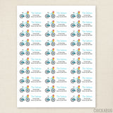 Blue Bicycle Address Labels