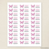 Pink Butterfly Address Labels