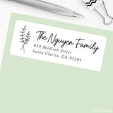 Black and White Botanical Address Labels