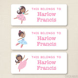 African-American Ballerina "This Belongs To" Labels