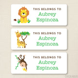 Jungle Animals "This Belongs To" Labels