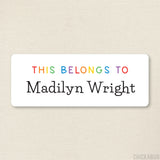 Rainbow & Black "This Belongs To" Labels