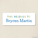 Blue "This Belongs To" Labels