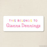 Pink "This Belongs To" Labels