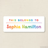 Rainbow "This Belongs To" Labels