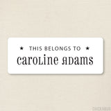 Black and White with Stars "This Belongs To" Labels