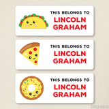 Taco, Pizza & Donut "This Belongs To" Labels