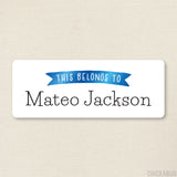 Blue Banner "This Belongs To" Labels