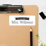 Black and White Banner "This Belongs To" Labels