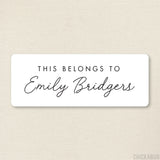 Black and White Script "This Belongs To" Labels