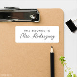 Black and White Script "This Belongs To" Labels