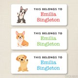 Boston Terrier, Corgi & Golden Retriever "This Belongs To" Labels