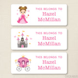 Brunette Princess "This Belongs To" Labels