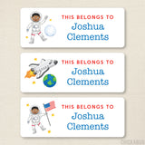 African-American Astronaut "This Belongs To" Labels