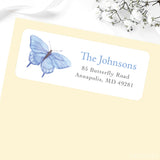 Watercolor Blue Butterfly Address Labels