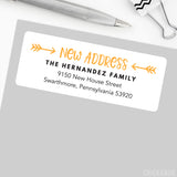 Gold Arrows "New Address" Change of Address Labels