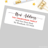 Black Script "New Address" Labels
