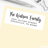 Black and White Script Address Labels
