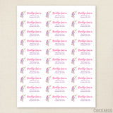 Pink and Gold Unicorn Address Labels