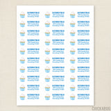 Watercolor Blue Cupcake Address Labels