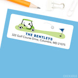 Navy Blue Golf Address Labels