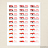 Fire Truck Address Labels