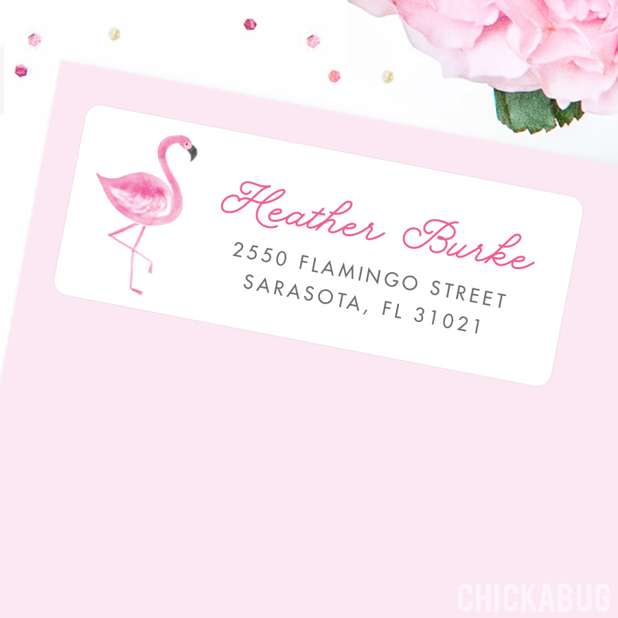 Personalized Flamingo Return Address Labels – Chickabug