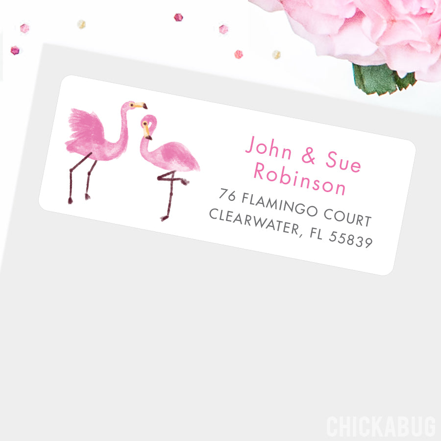 Personalized Fun Flamingo Return Address Labels – Chickabug