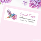 Flower and Hummingbird Address Labels