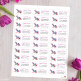 Flower and Hummingbird Address Labels