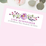 Purple Wildflower Address Labels
