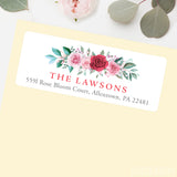 Red and Pink Roses Address Labels