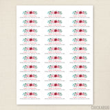 Red and Pink Roses Address Labels