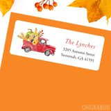 Fall Vintage Truck Address Labels