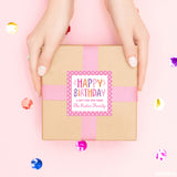 Pink "Happy Birthday" Birthday Gift Labels
