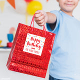 Red Confetti Birthday Gift Labels