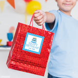 Blue Birthday Cake Birthday Gift Labels