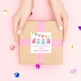 Pink Party Garland Gift Labels