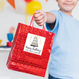 Black and Gold Birthday Cake Gift Labels