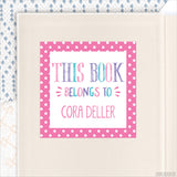 Pink "This Book Belongs To" Labels