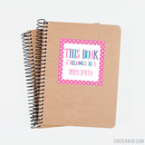 Pink "This Book Belongs To" Labels