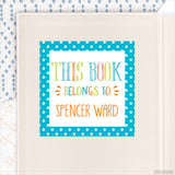 Aqua Blue "This Book Belongs To" Labels