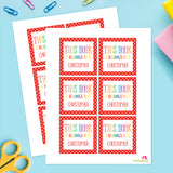 Red "This Book Belongs To" Labels